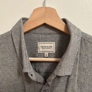Frank & Oak Button Down Shirt | Light Heather Grey | Size L